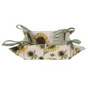 Clayre & Eef Bread Basket 35x35x8 cm Beige Yellow Cotton Sunflowers