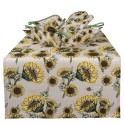 Clayre & Eef Bread Basket 35x35x8 cm Beige Yellow Cotton Sunflowers