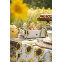 Clayre & Eef Bread Basket 35x35x8 cm Beige Yellow Cotton Sunflowers