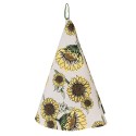 Clayre & Eef Tea Towel  Ø 80 cm Beige Yellow Cotton Round Sunflowers