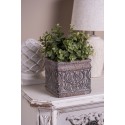 Clayre & Eef Planter 13x13x12 cm Brown Green Stone Square
