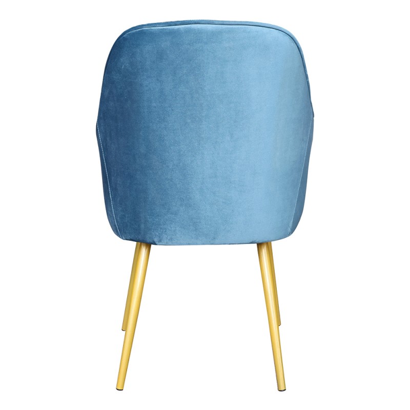 Clayre & Eef Chaise de salle à manger 58x56x83 cm Bleu Fer Textile