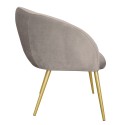 Clayre & Eef Dining Chair 65x64x74 cm Grey Iron Textile