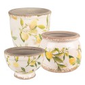 Clayre & Eef Vaso Porta Pianta Giallo Ceramica set di 3