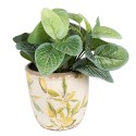 Clayre & Eef Plant Pot Yellow Ceramic set of 3 pieces