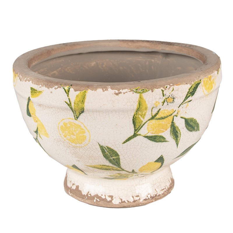 Clayre & Eef Vaso Porta Pianta Giallo Ceramica set di 3