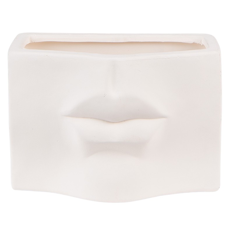 Clayre & Eef Vase Face White set of 2 pieces