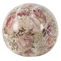 Clayre & Eef Figurine Balle Ø 9x8 cm Rose Céramique Rond Fleurs