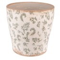 Clayre & Eef Pot de fleurs Ø 17x16 cm Vert Beige Céramique Fleurs