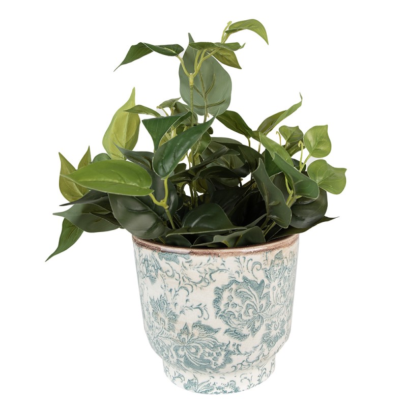 Clayre & Eef Plant Pot Green Beige Ceramic set of 3