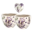 Clayre & Eef Plant Pot Violet Green Ceramic set of 3