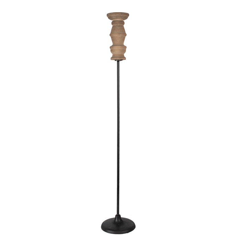 Clayre & Eef Candle holder 88 cm Black Brown Wood Iron
