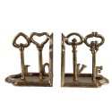 Clayre & Eef Bookends Set of 2 Keys 23x8x13 cm Gold colored Iron