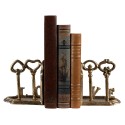Clayre & Eef Bookends Set of 2 Keys 23x8x13 cm Gold colored Iron