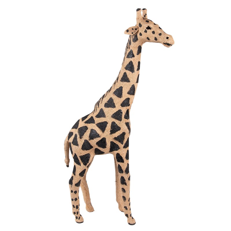 Clayre & Eef Figur Giraffe 67 cm Braun Schwarz Papier Eisen Textil