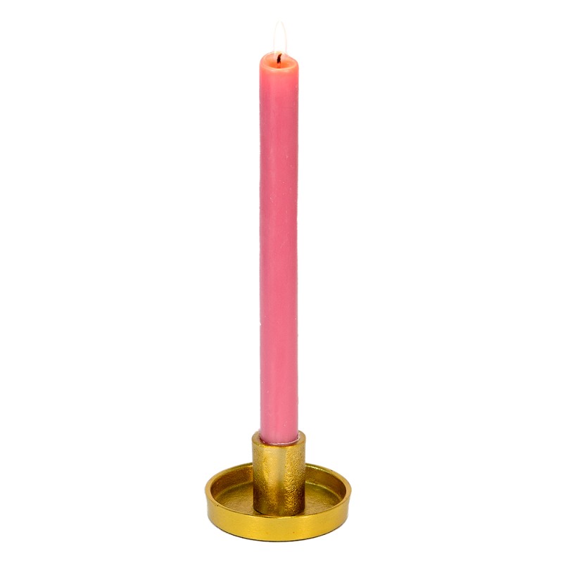 Clayre & Eef Candle holder Ø 8x5 cm Gold colored Aluminium Round