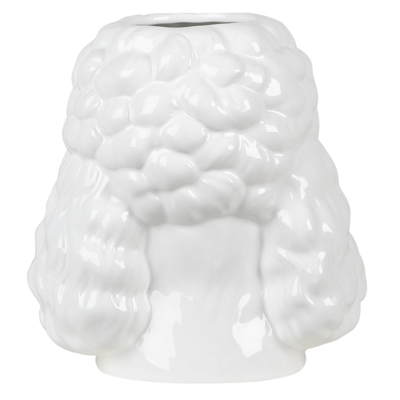 Clayre & Eef Pot de fleurs 18x18x19 cm Blanc Porcelaine