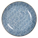 Clayre & Eef Piatto da zuppa Ø 20x4 cm Blu Ceramica Rotondo Fiori