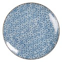 Clayre & Eef Frühstücksteller Ø 21 cm Blau Keramik Rund Blumen