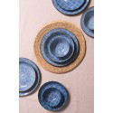 Clayre & Eef Breakfast Plate Ø 21 cm Blue Ceramic Round Flowers