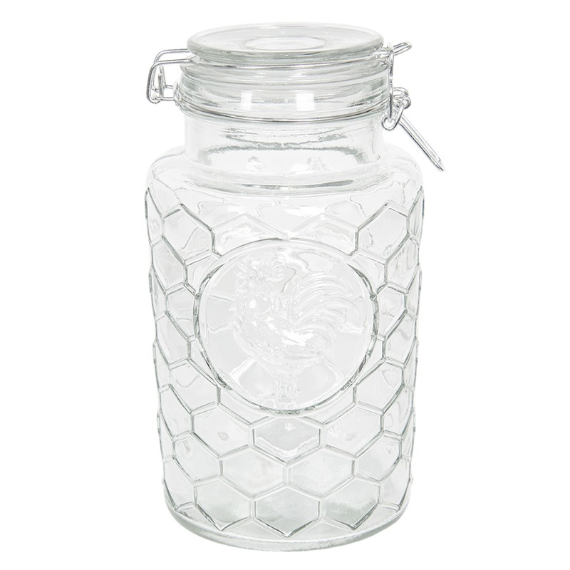 Clayre & Eef Vorratsglas 1900 ml Glas Rund Honigwabe
