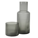 Clayre & Eef Carafe with Glass 450 ml Grey Glass
