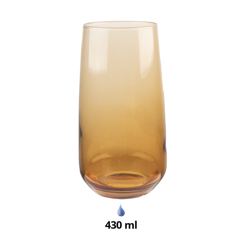 Clayre & Eef Wasserglas 430 ml Braun Glas