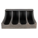 Clayre & Eef Cutlery Tray 41x29x17 cm Grey Wood Rectangle