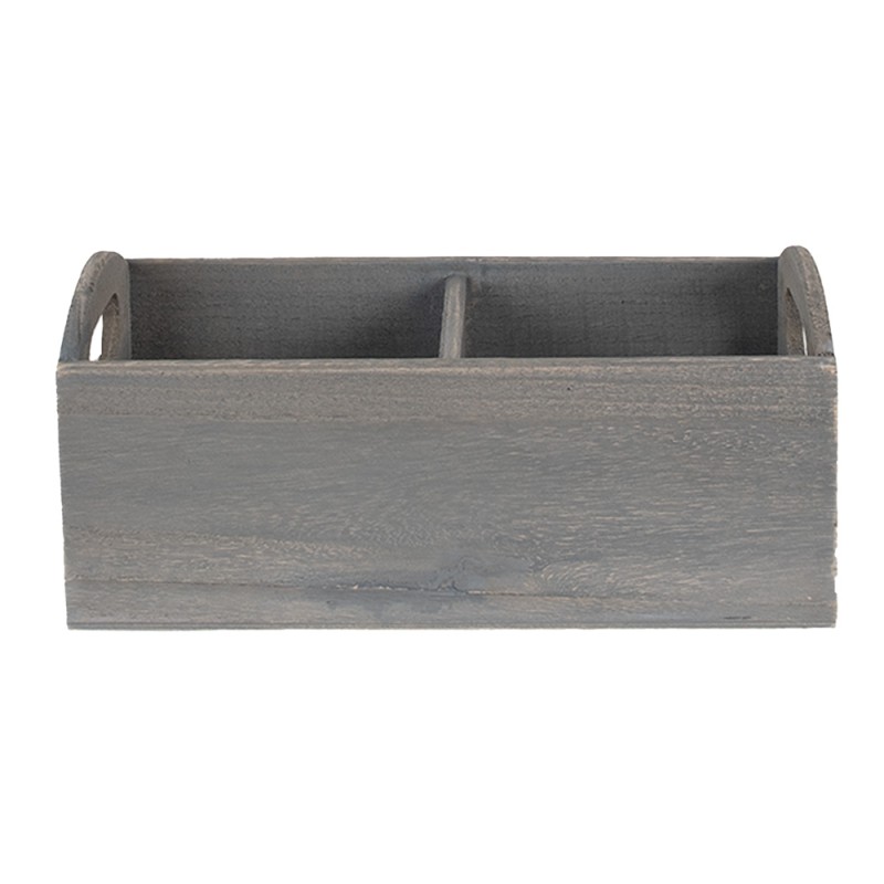 Clayre & Eef Letter Holder 30x15x13 cm Grey Wood Rectangle