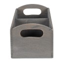 Clayre & Eef Letter Holder 30x15x13 cm Grey Wood Rectangle