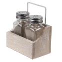 Clayre & Eef Salt and Pepper Shaker Set of 2 11x6x12 cm Brown Wood