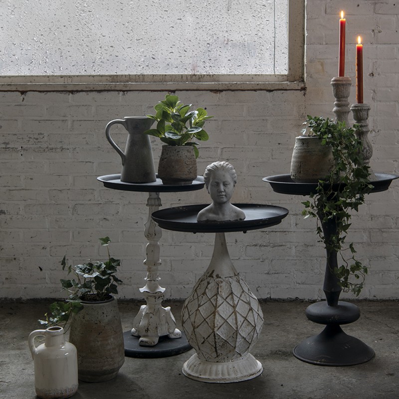 Clayre & Eef Kerzenständer 40 cm Grau Kunststoff