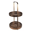 Clayre & Eef 2-Tiered Stand Ø 29x53 cm Copper colored Metal