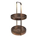 Clayre & Eef 2-stöckige Etagere Ø 29x53 cm Kupferfarbig Metall