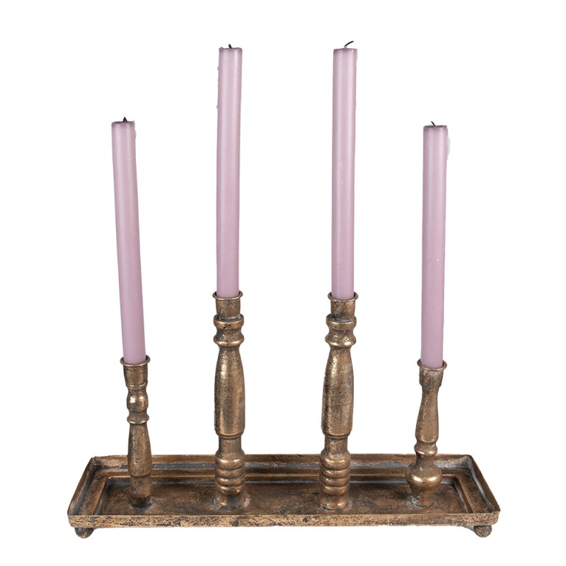 Clayre & Eef Candle holder 24 cm Copper colored Metal