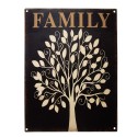 Clayre & Eef Text Sign 25x33 cm Black Beige Iron Tree of Life Family