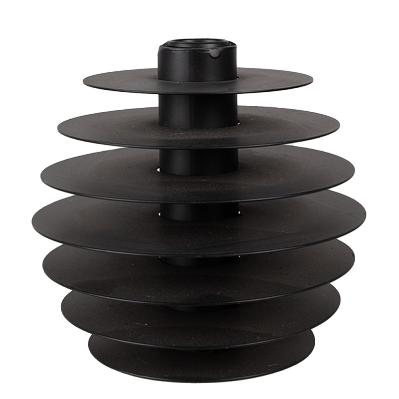 Clayre & Eef Candle holder 14 cm Black Iron Round