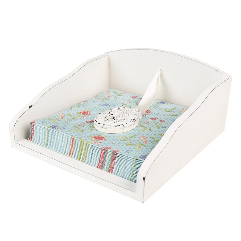 Clayre & Eef Tovaglioli Carta set di 20 33x33 cm (20) Blu Verde Carta Quadrato Fiori