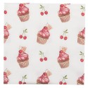 Clayre & Eef Napkins Paper Set of 20 33x33 cm (20) Beige Red Paper Cupcakes