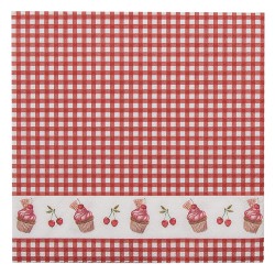 Clayre & Eef Napkins Paper Set of 20 33x33 cm (20) Red White Paper Cupcakes