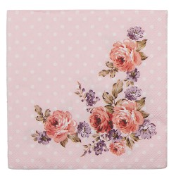 Clayre & Eef Tovaglioli Carta set di 20 33x33 cm (20) Rosa Carta Fiori