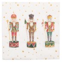 Clayre & Eef Napkins Paper Set of 20 33x33 cm (20) White Green Paper Square Nutcrackers