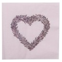 Clayre & Eef Serviettes Papier set de 20 33x33 cm (20) Rose Violet Papier Carré Coeur de lavande