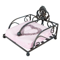 Clayre & Eef Napkins Paper Set of 20 33x33 cm (20) Pink Purple Paper Square Lavender Heart