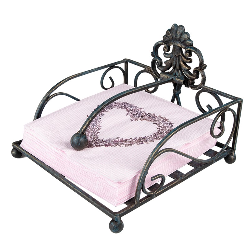 Clayre & Eef Tovaglioli Carta set di 20 33x33 cm (20) Rosa Viola Carta Quadrato Cuore di lavanda