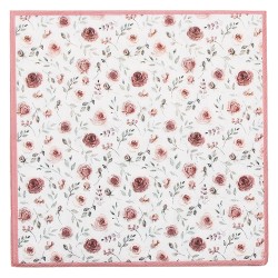 Clayre & Eef Napkins Paper Set of 20 33x33 cm (20) White Red Paper Square Roses