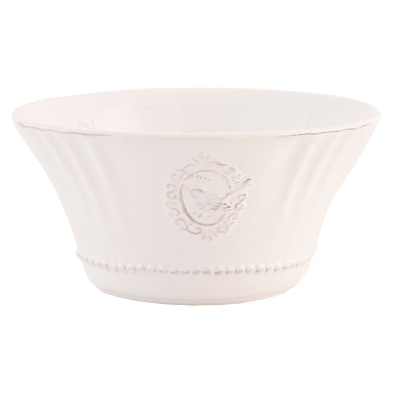 Clayre & Eef Soup Bowl Ø 14x7 cm White Ceramic Round Bird