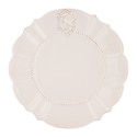 Clayre & Eef Piatto da cena   Ø 27 cm Bianco Ceramica Rotondo