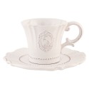 2Clayre & Eef Cup and Saucer 125 ml White Ceramic