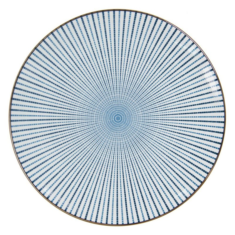 Clayre & Eef Speiseteller Ø 26 cm Blau Keramik Rund